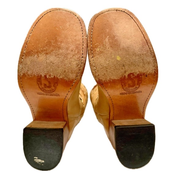 SENDRA Toledo Flower Banana Chunky Campus Platform Western Boots Size 6 - Picture 3 of 5
